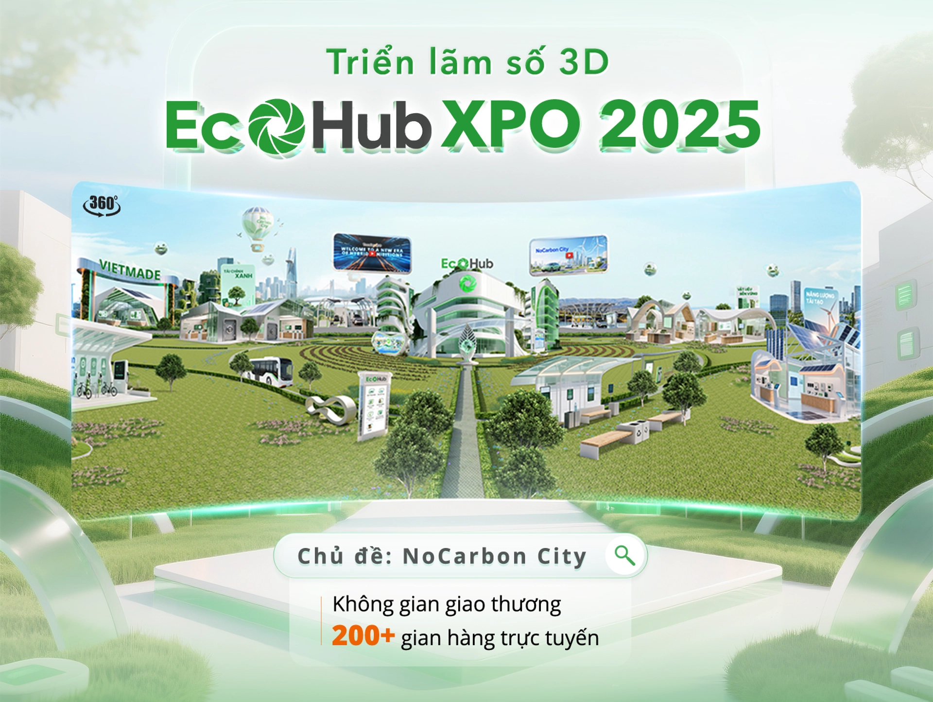 Triển lãm số 3D EcoHub XPO với hơn 200 gian hàng trực tuyến. Ảnh: Arobid